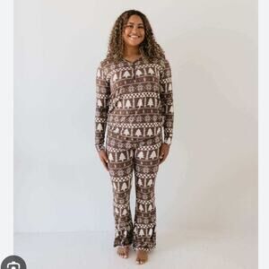 Forever French Bamboo Pajamas Womens Large Holiday Christmas Forever Fair Isle